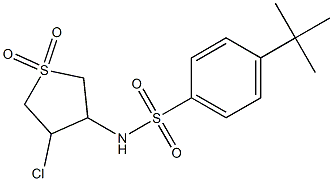 4-tert-butyl-N-(4-chloro-1,1-dioxothiolan-3-yl)benzenesulfonamide Struktur