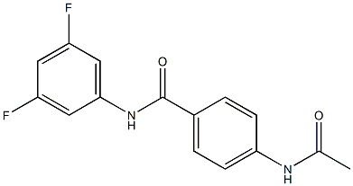 4-acetamido-N-(3,5-difluorophenyl)benzamide Struktur
