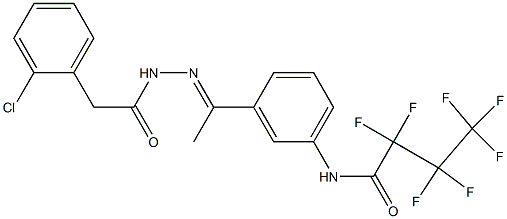 N-[3-[(E)-N-[[2-(2-chlorophenyl)acetyl]amino]-C-methylcarbonimidoyl]phenyl]-2,2,3,3,4,4,4-heptafluorobutanamide Struktur