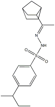 N-[(E)-1-(3-bicyclo[2.2.1]heptanyl)ethylideneamino]-4-butan-2-ylbenzenesulfonamide Struktur