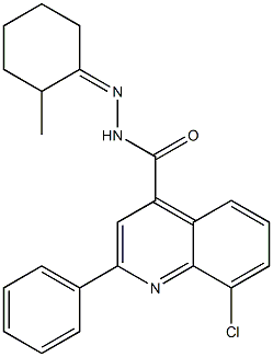 8-chloro-N-[(E)-(2-methylcyclohexylidene)amino]-2-phenylquinoline-4-carboxamide Struktur