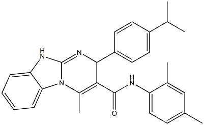N-(2,4-dimethylphenyl)-4-methyl-2-(4-propan-2-ylphenyl)-2,10-dihydropyrimido[1,2-a]benzimidazole-3-carboxamide Struktur