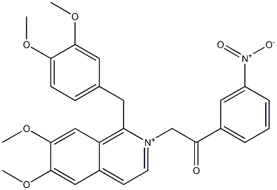 2-[1-[(3,4-dimethoxyphenyl)methyl]-6,7-dimethoxyisoquinolin-2-ium-2-yl]-1-(3-nitrophenyl)ethanone Struktur