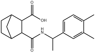 2-[1-(3,4-dimethylphenyl)ethylcarbamoyl]bicyclo[2.2.1]heptane-3-carboxylic acid Structure