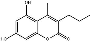 5,7-dihydroxy-4-methyl-3-propylchromen-2-one Struktur