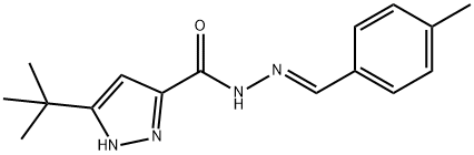 5-tert-butyl-N-[(E)-(4-methylphenyl)methylideneamino]-1H-pyrazole-3-carboxamide Struktur