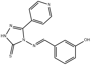4-[(E)-(3-hydroxyphenyl)methylideneamino]-3-pyridin-4-yl-1H-1,2,4-triazole-5-thione Struktur