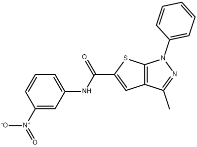 3-methyl-N-(3-nitrophenyl)-1-phenylthieno[2,3-c]pyrazole-5-carboxamide Struktur