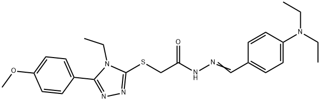 N-[(E)-[4-(diethylamino)phenyl]methylideneamino]-2-[[4-ethyl-5-(4-methoxyphenyl)-1,2,4-triazol-3-yl]sulfanyl]acetamide Struktur
