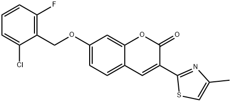 7-[(2-chloro-6-fluorophenyl)methoxy]-3-(4-methyl-1,3-thiazol-2-yl)chromen-2-one Struktur