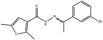 N-[(E)-1-(3-bromophenyl)ethylideneamino]-2,5-dimethylfuran-3-carboxamide Struktur