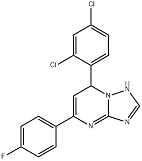 7-(2,4-dichlorophenyl)-5-(4-fluorophenyl)-1,7-dihydro-[1,2,4]triazolo[1,5-a]pyrimidine Struktur