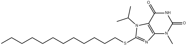 8-dodecylsulfanyl-3-methyl-7-propan-2-ylpurine-2,6-dione Struktur