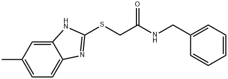 N-benzyl-2-[(6-methyl-1H-benzimidazol-2-yl)sulfanyl]acetamide Struktur