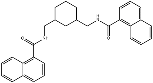 N-[[3-[(naphthalene-1-carbonylamino)methyl]cyclohexyl]methyl]naphthalene-1-carboxamide Struktur