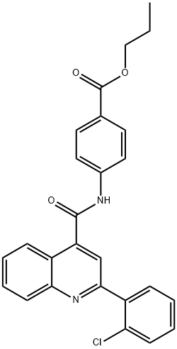 propyl 4-[[2-(2-chlorophenyl)quinoline-4-carbonyl]amino]benzoate Struktur