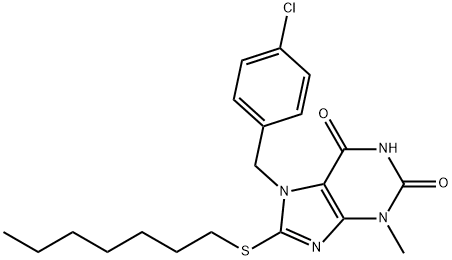 7-[(4-chlorophenyl)methyl]-8-heptylsulfanyl-3-methylpurine-2,6-dione Struktur