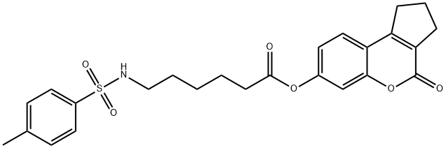 (4-oxo-2,3-dihydro-1H-cyclopenta[c]chromen-7-yl) 6-[(4-methylphenyl)sulfonylamino]hexanoate Struktur