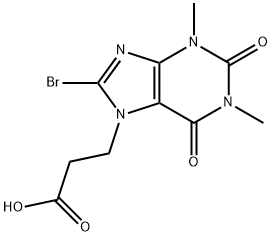 3-(8-bromo-1,3-dimethyl-2,6-dioxopurin-7-yl)propanoic acid Struktur