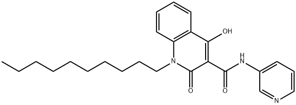 1-decyl-4-hydroxy-2-oxo-N-pyridin-3-ylquinoline-3-carboxamide Struktur