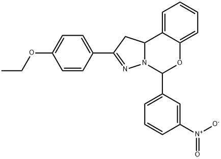2-(4-ethoxyphenyl)-5-(3-nitrophenyl)-5,10b-dihydro-1H-pyrazolo[1,5-c][1,3]benzoxazine Struktur