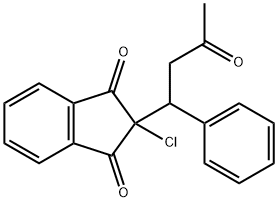 2-chloro-2-(3-oxo-1-phenylbutyl)indene-1,3-dione Struktur