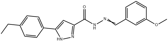 3-(4-ethylphenyl)-N-[(E)-(3-methoxyphenyl)methylideneamino]-1H-pyrazole-5-carboxamide Struktur
