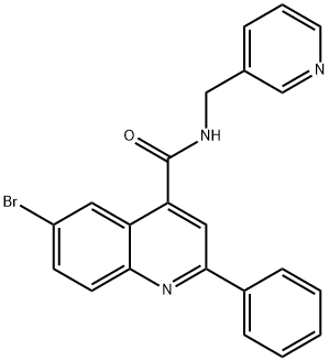 6-bromo-2-phenyl-N-(pyridin-3-ylmethyl)quinoline-4-carboxamide Structure