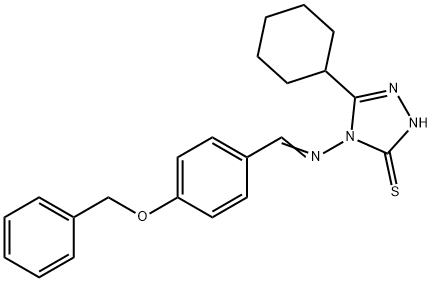 3-cyclohexyl-4-[(E)-(4-phenylmethoxyphenyl)methylideneamino]-1H-1,2,4-triazole-5-thione Struktur