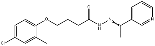 4-(4-chloro-2-methylphenoxy)-N-[(E)-1-pyridin-3-ylethylideneamino]butanamide Structure
