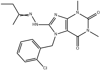 8-[(2E)-2-butan-2-ylidenehydrazinyl]-7-[(2-chlorophenyl)methyl]-1,3-dimethylpurine-2,6-dione Struktur