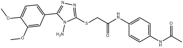 N-(4-acetamidophenyl)-2-[[4-amino-5-(3,4-dimethoxyphenyl)-1,2,4-triazol-3-yl]sulfanyl]acetamide Struktur