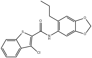 3-chloro-N-(6-propyl-1,3-benzodioxol-5-yl)-1-benzothiophene-2-carboxamide Struktur