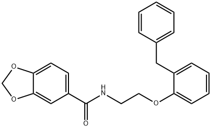 N-[2-(2-benzylphenoxy)ethyl]-1,3-benzodioxole-5-carboxamide Struktur