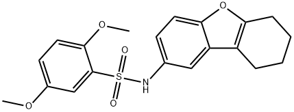 2,5-dimethoxy-N-(6,7,8,9-tetrahydrodibenzofuran-2-yl)benzenesulfonamide Struktur