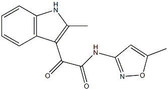 2-(2-methyl-1H-indol-3-yl)-N-(5-methyl-1,2-oxazol-3-yl)-2-oxoacetamide Struktur
