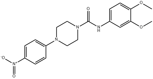 N-(3,4-dimethoxyphenyl)-4-(4-nitrophenyl)piperazine-1-carboxamide Struktur