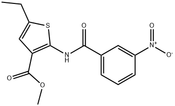 methyl 5-ethyl-2-[(3-nitrobenzoyl)amino]thiophene-3-carboxylate Structure