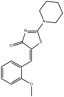 (5E)-5-[(2-methoxyphenyl)methylidene]-2-piperidin-1-yl-1,3-thiazol-4-one Struktur