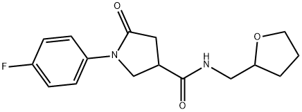 1-(4-fluorophenyl)-5-oxo-N-(oxolan-2-ylmethyl)pyrrolidine-3-carboxamide Struktur
