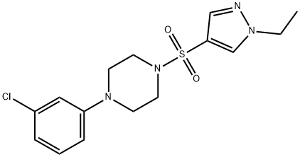 1-(3-chlorophenyl)-4-(1-ethylpyrazol-4-yl)sulfonylpiperazine Struktur