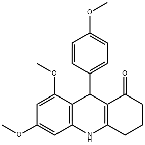 6,8-dimethoxy-9-(4-methoxyphenyl)-3,4,9,10-tetrahydro-2H-acridin-1-one Struktur