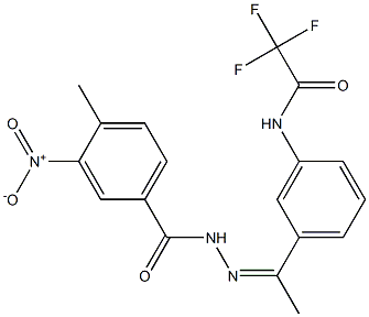 4-methyl-3-nitro-N-[(Z)-1-[3-[(2,2,2-trifluoroacetyl)amino]phenyl]ethylideneamino]benzamide Structure
