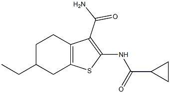 2-(cyclopropanecarbonylamino)-6-ethyl-4,5,6,7-tetrahydro-1-benzothiophene-3-carboxamide Structure