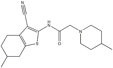 N-(3-cyano-6-methyl-4,5,6,7-tetrahydro-1-benzothiophen-2-yl)-2-(4-methylpiperidin-1-yl)acetamide Structure