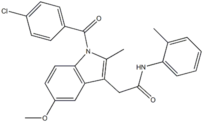 2-[1-(4-chlorobenzoyl)-5-methoxy-2-methylindol-3-yl]-N-(2-methylphenyl)acetamide Struktur