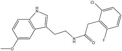 2-(2-chloro-6-fluorophenyl)-N-[2-(5-methoxy-1H-indol-3-yl)ethyl]acetamide Struktur