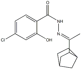 N-[(E)-1-(3-bicyclo[2.2.1]heptanyl)ethylideneamino]-4-chloro-2-hydroxybenzamide Struktur