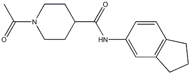 1-acetyl-N-(2,3-dihydro-1H-inden-5-yl)piperidine-4-carboxamide Struktur