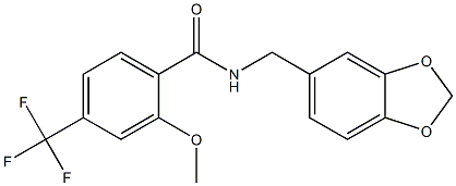N-(1,3-benzodioxol-5-ylmethyl)-2-methoxy-4-(trifluoromethyl)benzamide Structure